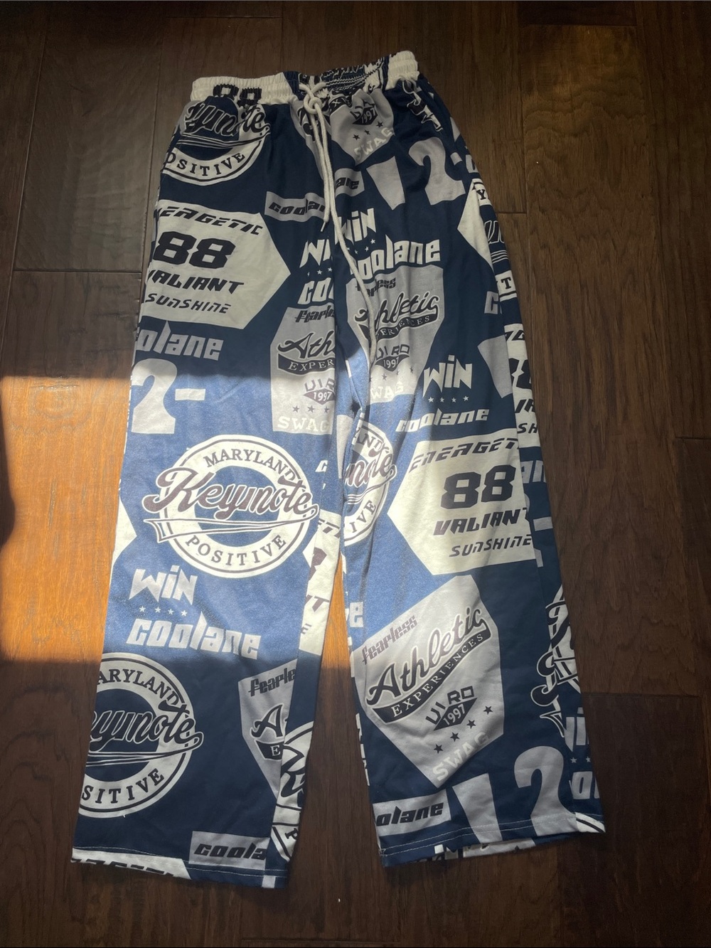 COOLA Navy and White Graphic Jogger Pants
